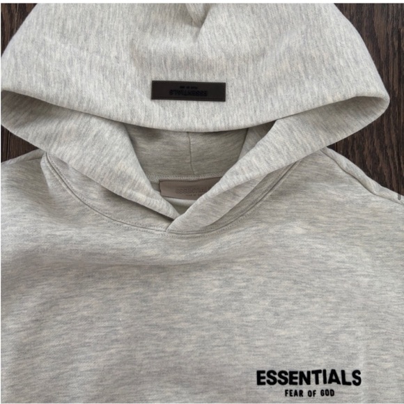 Fear of God Essentials Hoodie Pullover Light Oatmeal Grey XL NEW NWT Authentic - Picture 3 of 6